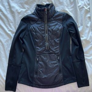 Women's Black Quarter Zip Athletic Jacket